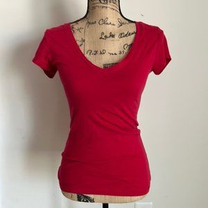Red V Neck T Shirt